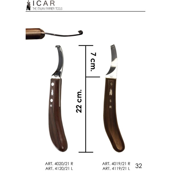 Icar Hovkniv Rett blad Classic Venstre