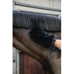 Grooming deluxe sheepskin glove Sort